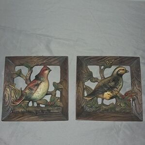 PAIR Vintage Napcoware Wall Hangings Gamebirds Ruffed Grouse & Partridge Japan